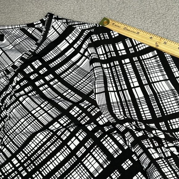 Cocomo Woman Blouse Womens 3X Geometric Tunic Long Sleeve Button Ruffle Top - Picture 7 of 10